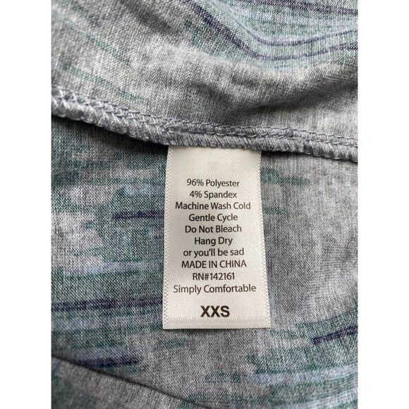 LuLaRoe Irma Tunic Top Gray Green High Low‎ Hem XXS NEW - Picture 6 of 6